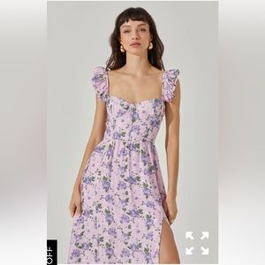 Wedelia Floral Bustier MIDI Dress - Purple Floral